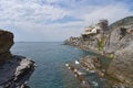 Genoa Nervi waterfront - Promenade and coastline - Ligurian sea - Italy Royalty Free Stock Photo