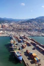 Genoa new morandi bridge italy aerial view panorama