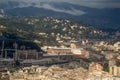 Genoa new morandi bridge under construction aerial view