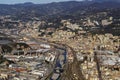 Genoa new morandi bridge under construction aerial view