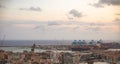 Stunning panoramic aerial view of the port of Genoa