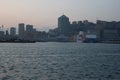 Genoa port during the golden hour