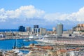 Genoa port sea view with yachts Royalty Free Stock Photo