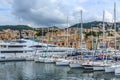 Genoa port sea view with yachts Royalty Free Stock Photo