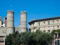 Genoa Porta Soprana famous gate with Crenelated Towers