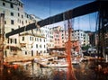 Genoa`s port landscape, wallpaper for you Royalty Free Stock Photo