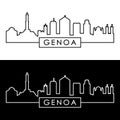 Genoa skyline. Linear style.