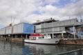 Genoa, 30th august: Aquarium building from Old Port Porto Antico of Genoa City. Liguria,Italy Royalty Free Stock Photo