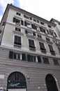 Genoa, 30th august: Residentials Historic Buildings architecture from Via Lorenzo Street of Genoa City. Liguria region in Italy Royalty Free Stock Photo