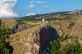 Genoese fortress Cembalo on the mountain in Balaklava