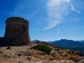 Genoese tower Capo Rosso on the island Corsica, France.