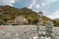 Genoese tower at Negru on Cap Corse in Corsica Royalty Free Stock Photo