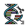 genome editing cryptogenetics color icon vector illustration