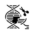 genome editing cryptogenetics glyph icon vector illustration