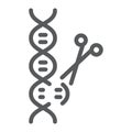 Genome editing line icon, technology and dna, dna editing sign, vector graphics, a linear pattern on a white background