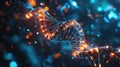 genome realistic 3d glowing effect on gene editing tool Royalty Free Stock Photo