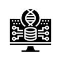 genomic data analysis cryptogenetics glyph icon vector illustration