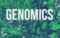 Genomics theme with abstract network patterns and Manhattan skyscrapers Royalty Free Stock Photo