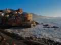 Genova Boccadasse Marina view during seastorm