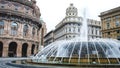 Genova fountain Piazza de Ferrari water jet square big plaza italian vacation landmarks
