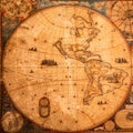 Authentic antique map. Exploration, geography, vintage background