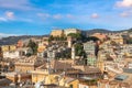 Genova, Italy city Skyline View Towards the Historic Belvedere Castelletto Royalty Free Stock Photo