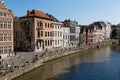 Gent, Belgium , historic city center - old colorful houses along Royalty Free Stock Photo