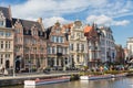 GENT, Belgium 28.10.2019 - Old street in Gent, Belgium. Architecture and landmark of Ghent. Cozy cityscape of Ghent. Royalty Free Stock Photo