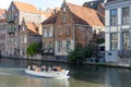 GENT, Belgium 28.10.2019 - Old street in Gent, Belgium. Architecture and landmark of Ghent. Typical belgian houses Royalty Free Stock Photo