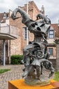 Theater Taptoe statue Walter De Buck side in Zilverhof, Ghent, Belgium