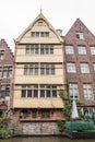 Last remaining wooden facade along Lieve River, Ghent, Belgium