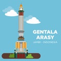 Menara Gentala Arasy consists of towers that symbolize Jambi City as the center of Islamic education