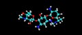 Gentamicin molecular structure isolated on black