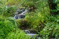 Gentel waterfall through the tropical woods Royalty Free Stock Photo
