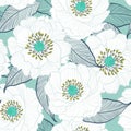 Gentle Blooming Botanical Beautiful hand drawing line white Flo