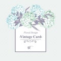 Gentle Blue Vintage Floral Greeting Card Royalty Free Stock Photo