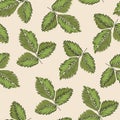 Gentle botanical composition. Seamless vector lighting pattern background 01