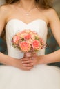 Gentle bridal bouquet in hands Royalty Free Stock Photo