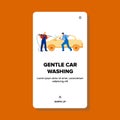 Gentle Car Washing Cleaners Togetherness Vector Royalty Free Stock Photo