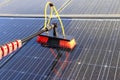 Gentle cleaning of solar modules with water Royalty Free Stock Photo