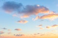 Gentle colors of sunrise sky with light clouds - background Royalty Free Stock Photo