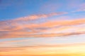 Gentle colors of Sunrise sundown sky with  soft clouds Royalty Free Stock Photo