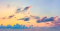 Gentle colors of  Sunset  Sunrise Sundown Sky with colorful clouds Royalty Free Stock Photo