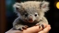 In Gentle Embrace: A Tiny Koala Cradled in a Hand