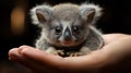 In Gentle Embrace: A Tiny Koala Cradled in a Hand