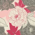 Gentle floral seamless pattern with handdrawn Royalty Free Stock Photo