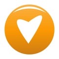 Gentle heart icon vector orange