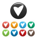 Gentle heart icons set color vector