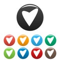 Gentle heart icons set color