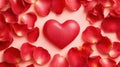 gentle heart shaped pattern of rose petals on soft background Royalty Free Stock Photo